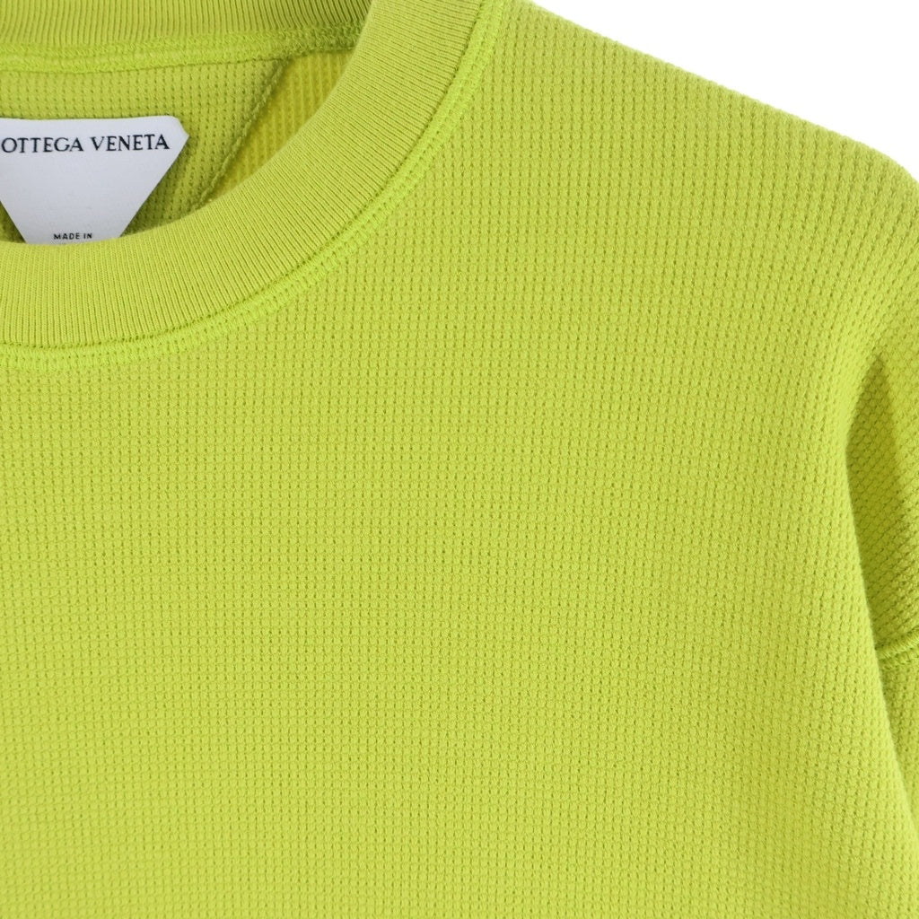 BOTTEGA VENETA(ボッテガヴェネタ) 21SS SWEATER WAFFLE JERSEY OLIVE 649056 VOISO ワッフルジャージー クルーネック長袖Tシャツカットソー ロンT グリーン