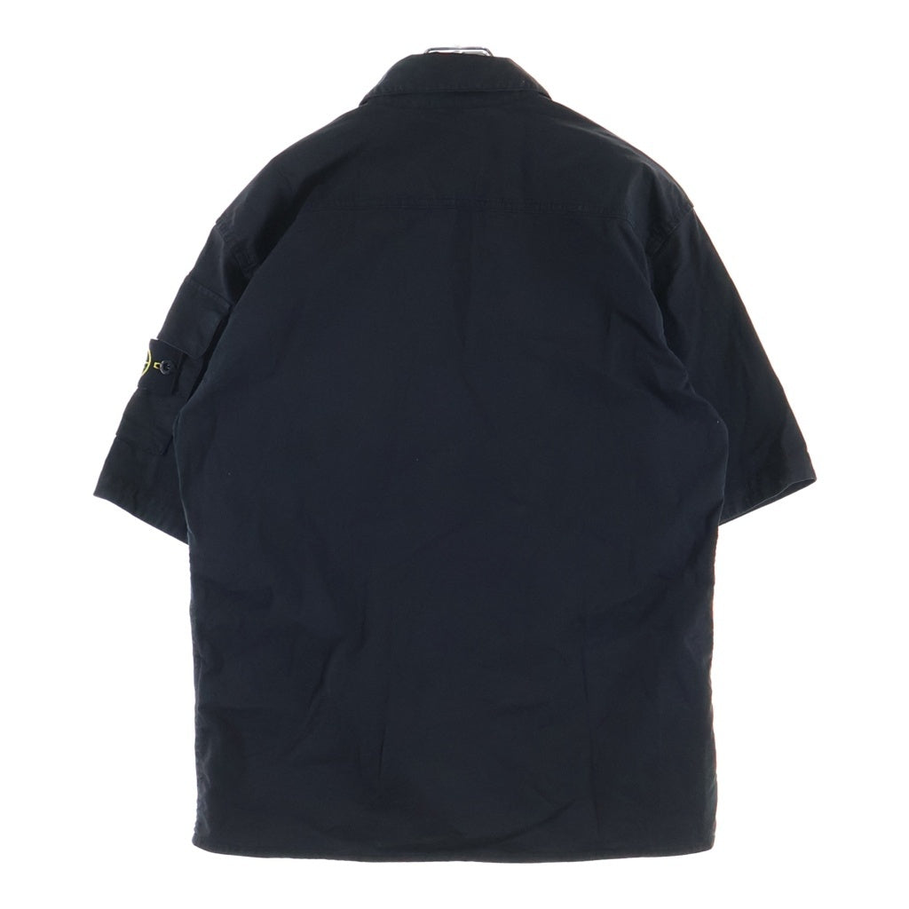 STONE ISLAND(ストーンアイランド) 25SS Supima Cotton Twill Stretch-TC Shirt スーピマ コットン ツイル ストレッチ ティーシー 半袖シャツ ブラック K2S151100007