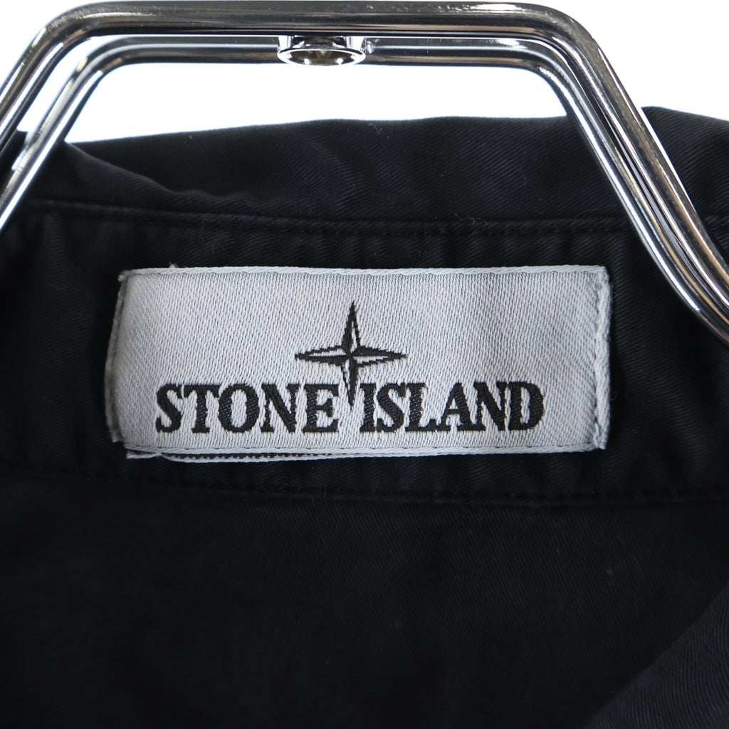 STONE ISLAND(ストーンアイランド) 25SS Supima Cotton Twill Stretch-TC Shirt スーピマ コットン ツイル ストレッチ ティーシー 半袖シャツ ブラック K2S151100007