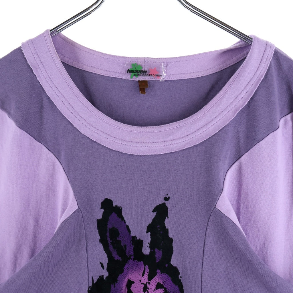Heaven by Marc Jacobs(ヘブンバイマークジェイコブス) ×Kiko Kostadinov キコ コスタディノフ フロントプリントクルーネック長袖Tシャツカットソー ロンT パープル/ピンク レディース P675P61FA22