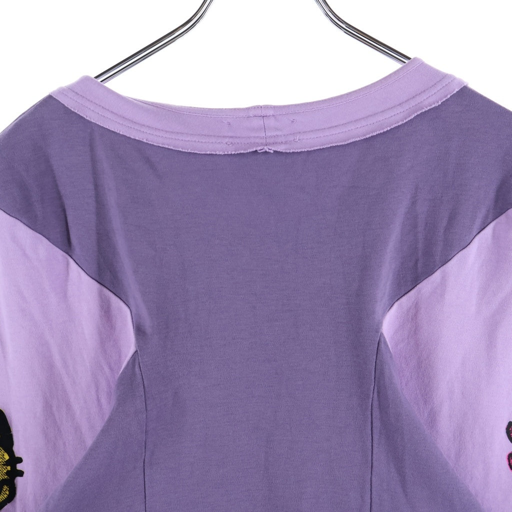 Heaven by Marc Jacobs(ヘブンバイマークジェイコブス) ×Kiko Kostadinov キコ コスタディノフ フロントプリントクルーネック長袖Tシャツカットソー ロンT パープル/ピンク レディース P675P61FA22
