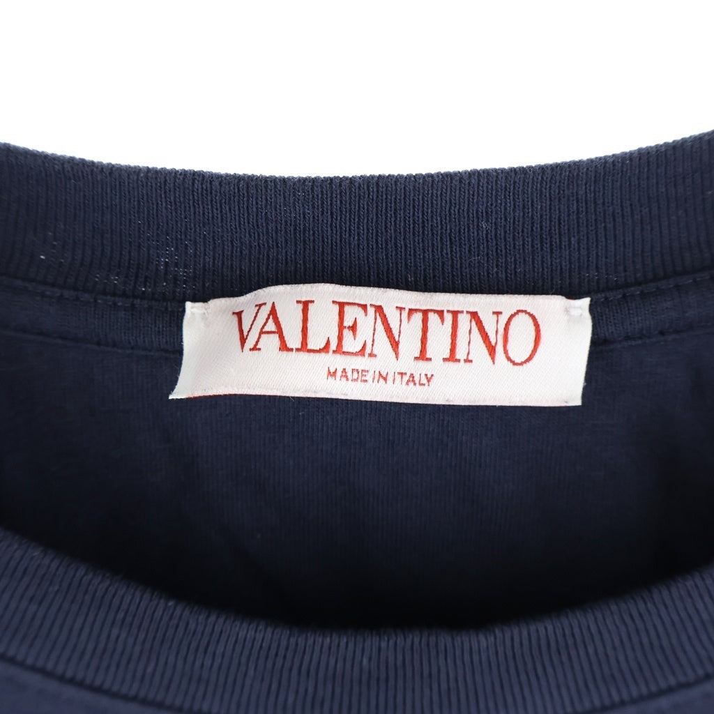 VALENTINO(ヴァレンティノ) 22SS VLTN LOGO T-SHIRT 1V3MG10V8RB VLTNロゴ刺繍 クルーネック半袖Tシャツカットソー ネイビー