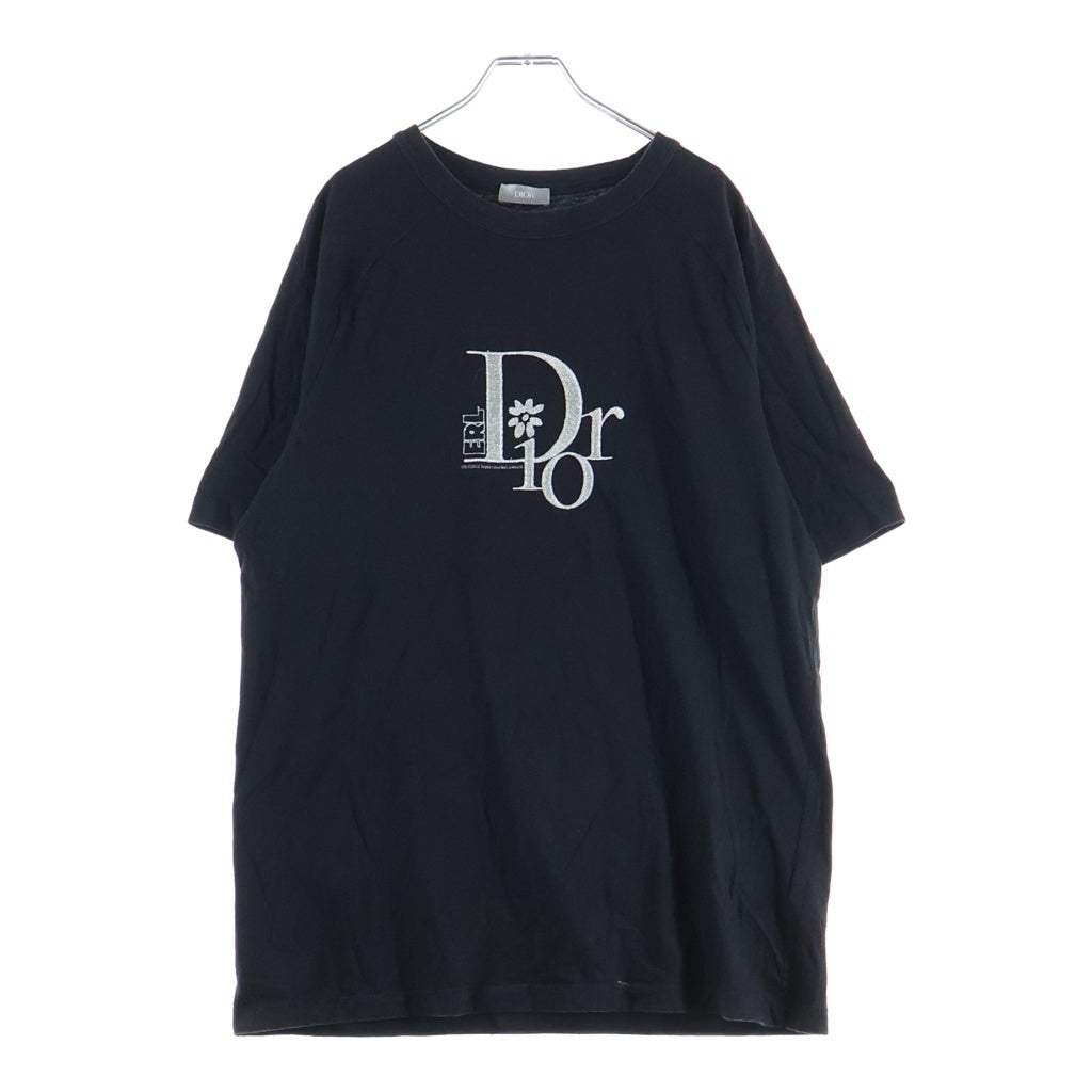 DIOR(ディオール) 23SS ×ERL Relaxed Fit Tee 313J647A0817 イーアールエル ロゴ刺繍リラックスフィットクルーネック半袖Tシャツカットソー ブラック