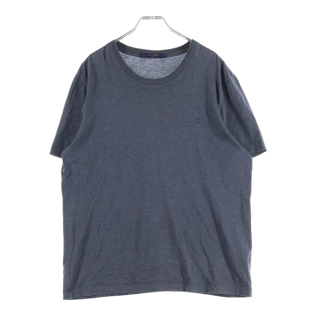 LOUIS VUITTON(ルイヴィトン) 19AW CLASSIC T-SHIRT RM192Q JC8 HAY50W LV サークル ロゴ 刺繍 クルーネック半袖Tシャツカットソー グレー