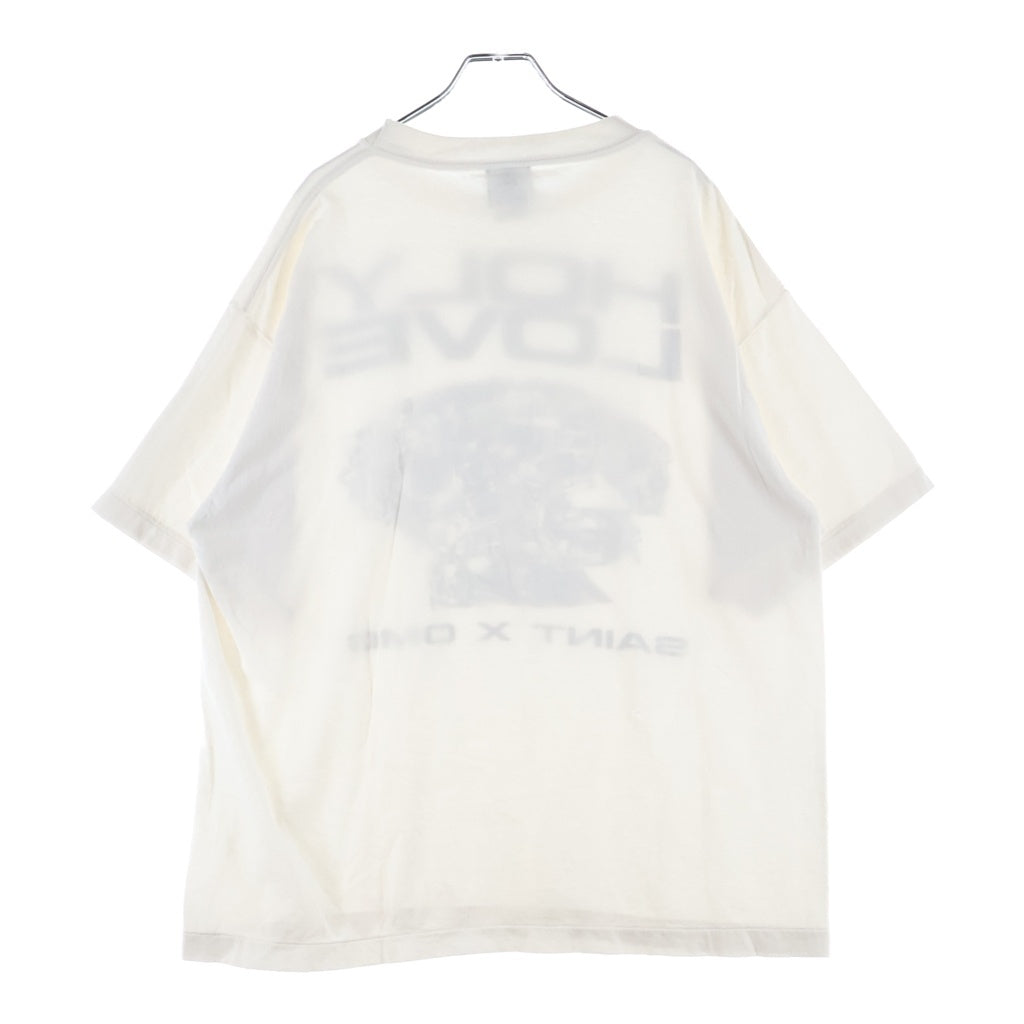 SAINT MICHAEL(セントマイケル) 26SS ×河村康輔 HOLY LOVE プリント クルーネック半袖Tシャツカットソー ホワイト SM-MK8-0000-C08
