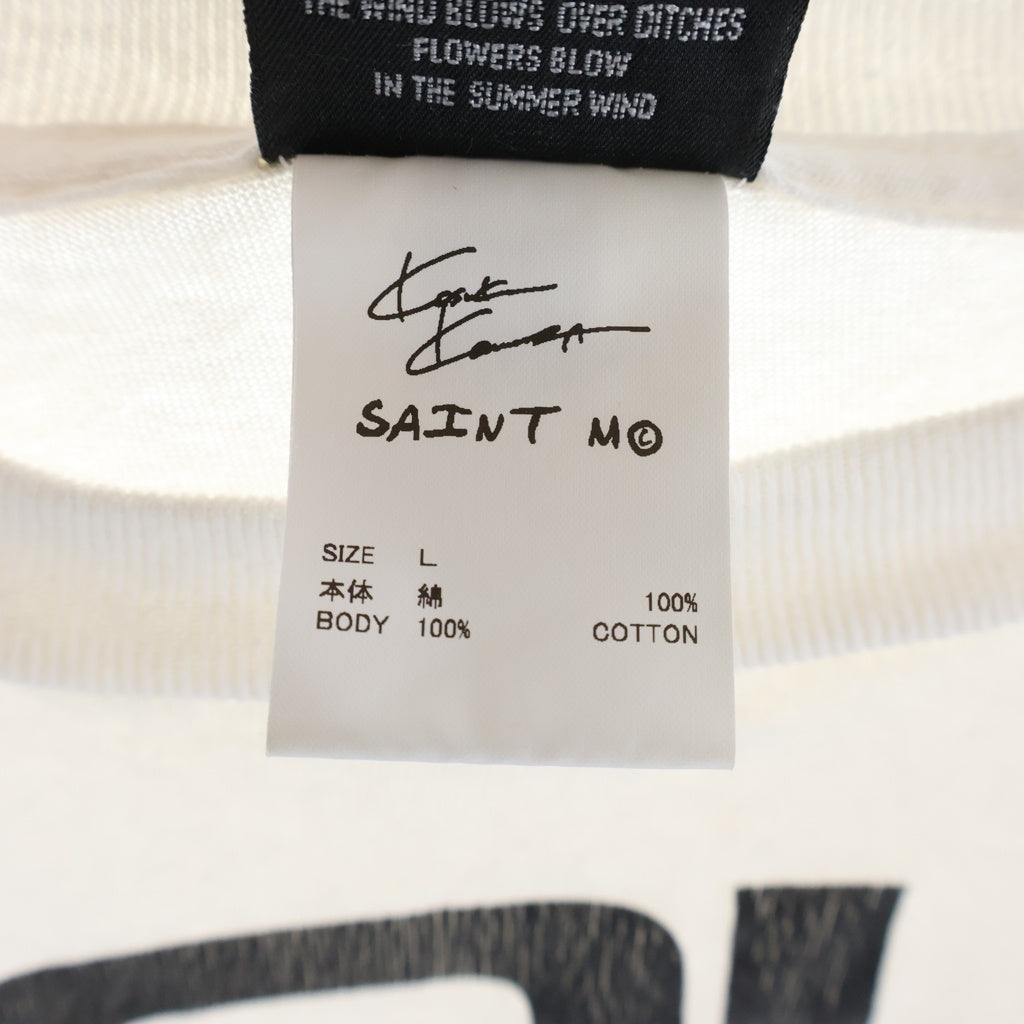 SAINT MICHAEL(セントマイケル) 26SS ×河村康輔 HOLY LOVE プリント クルーネック半袖Tシャツカットソー ホワイト SM-MK8-0000-C08