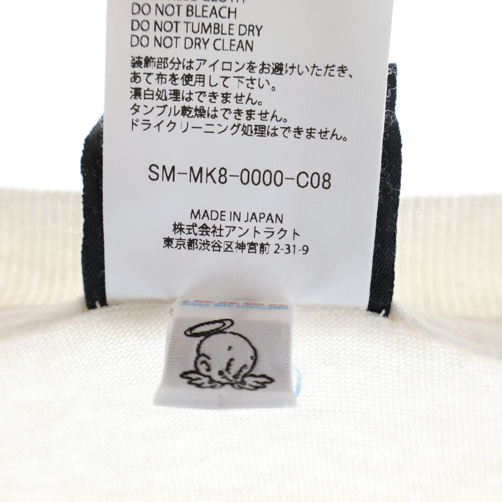 SAINT MICHAEL(セントマイケル) 26SS ×河村康輔 HOLY LOVE プリント クルーネック半袖Tシャツカットソー ホワイト SM-MK8-0000-C08