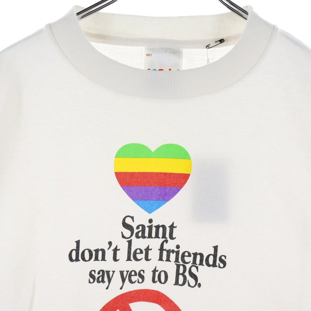 SAINT MICHAEL(セントマイケル) 26SS don't T-SHIRT プリント クルーネック半袖Tシャツカットソー ホワイト SM-MK1-0000-014