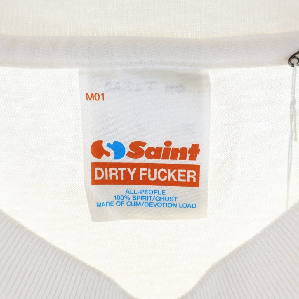 SAINT MICHAEL(セントマイケル) 26SS don't T-SHIRT プリント クルーネック半袖Tシャツカットソー ホワイト SM-MK1-0000-014