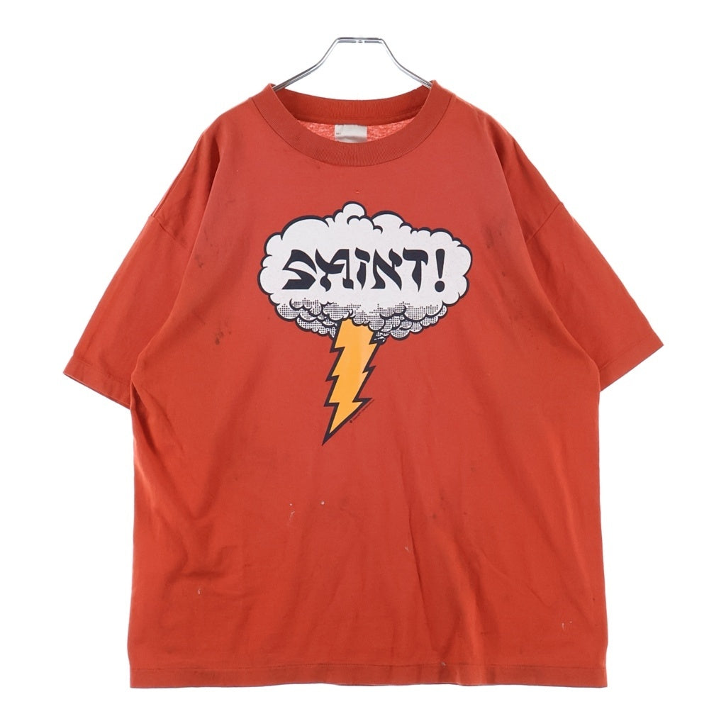 SAINT MICHAEL(セントマイケル) 26SS SAINT! T-SHIRT プリント フェード加工 クルーネック半袖Tシャツカットソー レッド SM-MK8-0000-024
