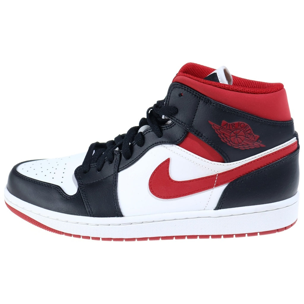 NIKE(ナイキ) Air Jordan 1 Mid White/Gym Red Black554724-122 エアジョーダン1 ミッド ホワイト/ジムレッド ブラック ミッドカットスニーカー ホワイト/レッド US10.5/28.5CM