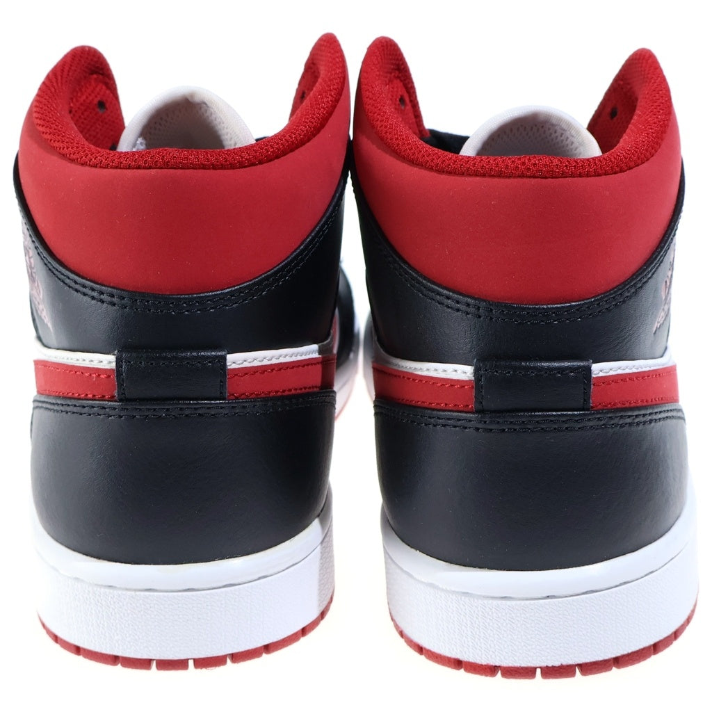 NIKE(ナイキ) Air Jordan 1 Mid White/Gym Red Black554724-122 エアジョーダン1 ミッド ホワイト/ジムレッド ブラック ミッドカットスニーカー ホワイト/レッド US10.5/28.5CM