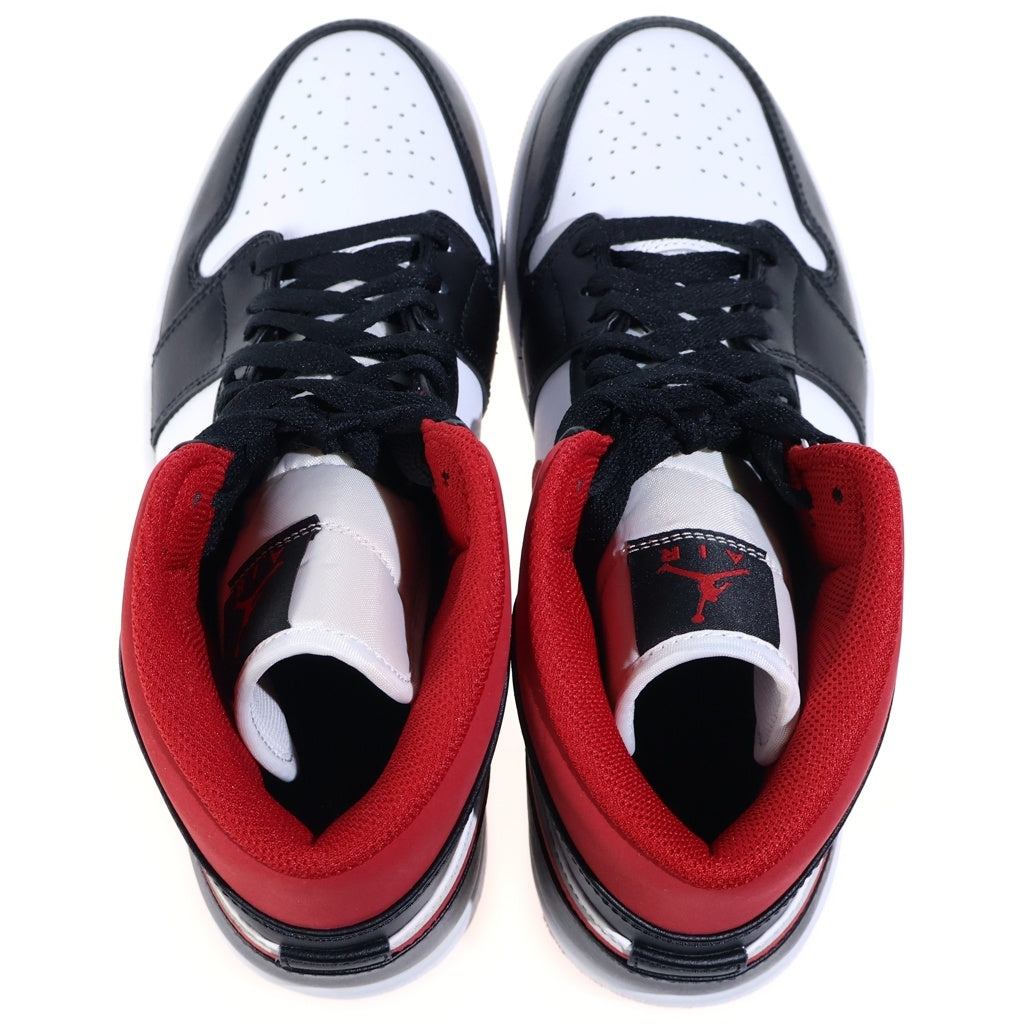 NIKE(ナイキ) Air Jordan 1 Mid White/Gym Red Black554724-122 エアジョーダン1 ミッド ホワイト/ジムレッド ブラック ミッドカットスニーカー ホワイト/レッド US10.5/28.5CM