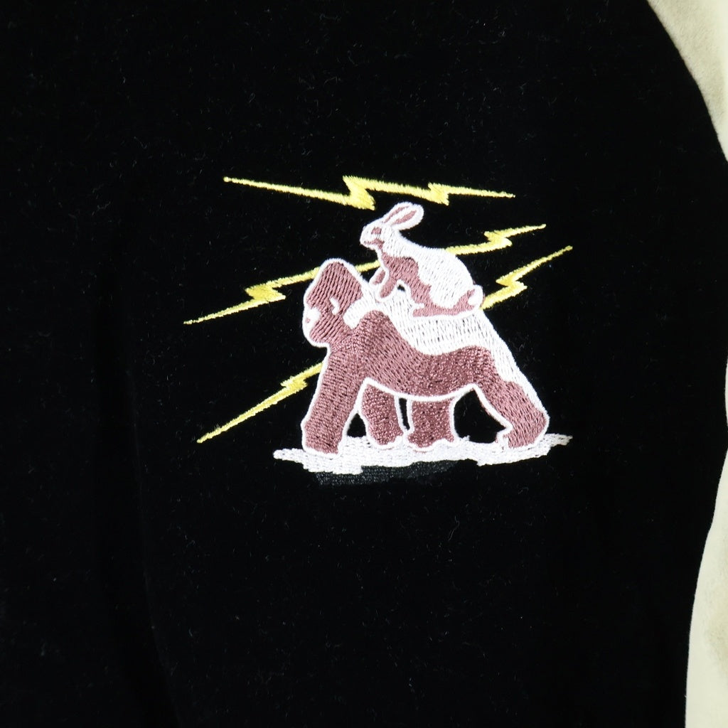 FR2(エフアールツー) ×X LARGE フロント刺繍スーベニアジップアップジャケット ブラック