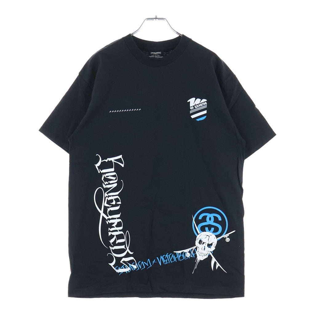 STUSSY(ステューシー) 00S ×Neighborhhood ×MC Cartoon OLD PRINT TEE オールド ネイバーフッド エムシー カートゥーン 両面プリントクルーネック半袖Tシャツカットソー ブラック