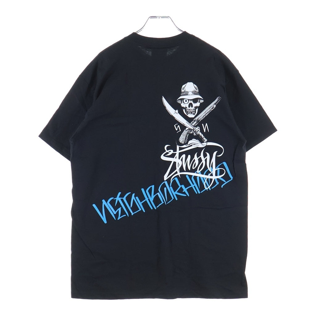 STUSSY(ステューシー) 00S ×Neighborhhood ×MC Cartoon OLD PRINT TEE オールド ネイバーフッド エムシー カートゥーン 両面プリントクルーネック半袖Tシャツカットソー ブラック