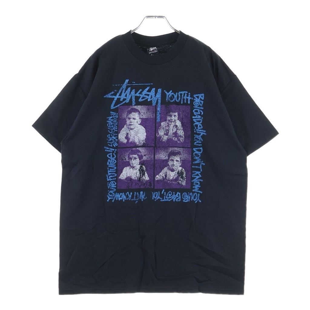 STUSSY(ステューシー) 00S OLD STELLAR PLACE LTD. EDT. YOUTH BRIGADE PRINT T-SHIRT オールド 札幌ステラプレイス チャプト リミテッド エディション 4キッズ プリント クルーネック半袖Tシャツカットソー ブラック