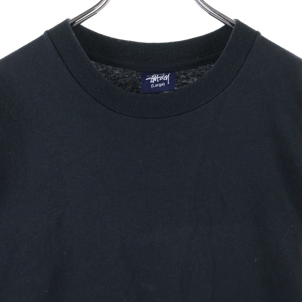 STUSSY(ステューシー) 90S OLD GRAPHIC LOGO PRINT TEE オールド 紺タグ グラフィックロゴプリントクルーネック半袖Tシャツカットソー ブラック