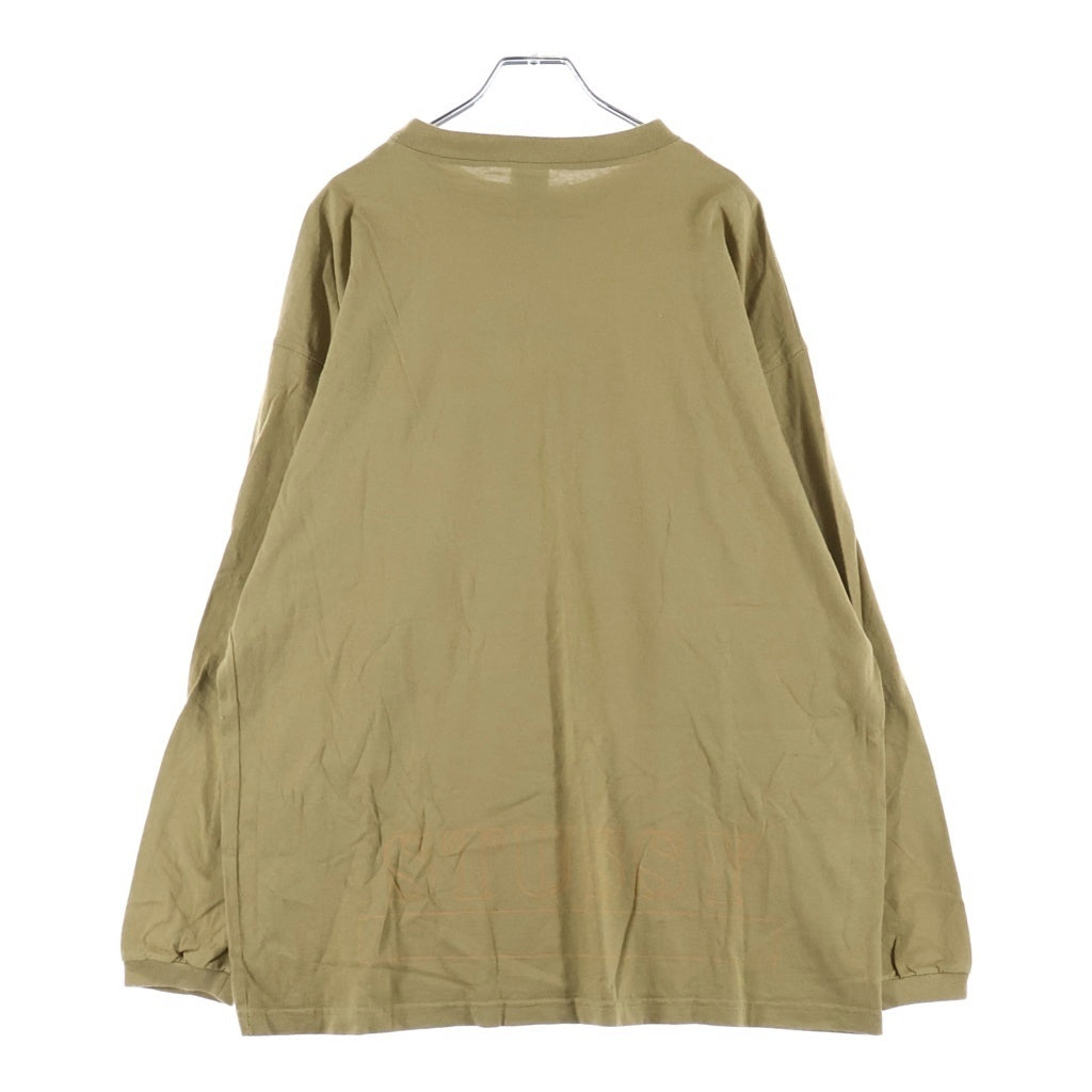 STUSSY(ステューシー) 90S OLD CAMO LOGO PRINT TEE オールド 白タグ カモ柄ロゴプリントクルーネック長袖Tシャツカットソー ロンT ブラウン
