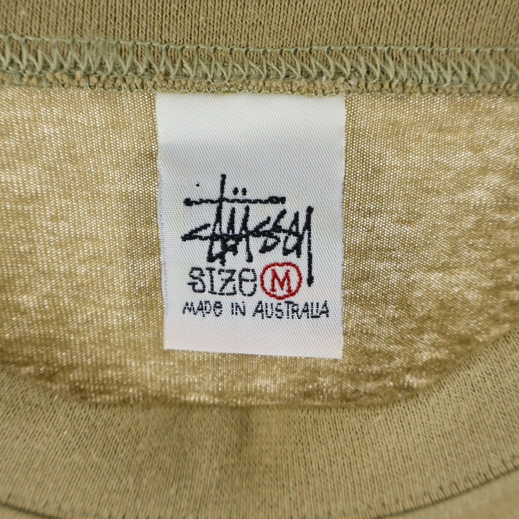 STUSSY(ステューシー) 90S OLD CAMO LOGO PRINT TEE オールド 白タグ カモ柄ロゴプリントクルーネック長袖Tシャツカットソー ロンT ブラウン