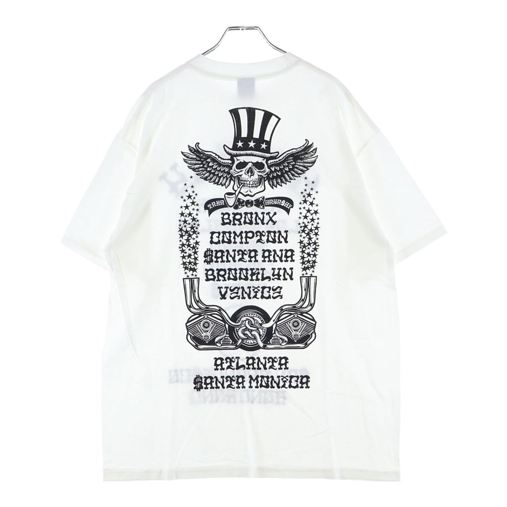STUSSY(ステューシー) 00S ×ROSTARR OLD WORLD TOUR TEE ロスター オールド ワールドツアー クルーネック半袖Tシャツカットソー ホワイト