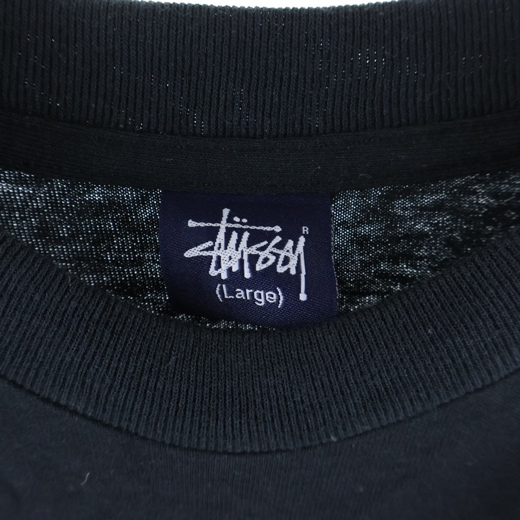 STUSSY(ステューシー) 90S OLD INCREASE THE PEACE TEE オールド 紺タグ インクリース ザ ピース クルーネック長袖Tシャツカットソー ブラック