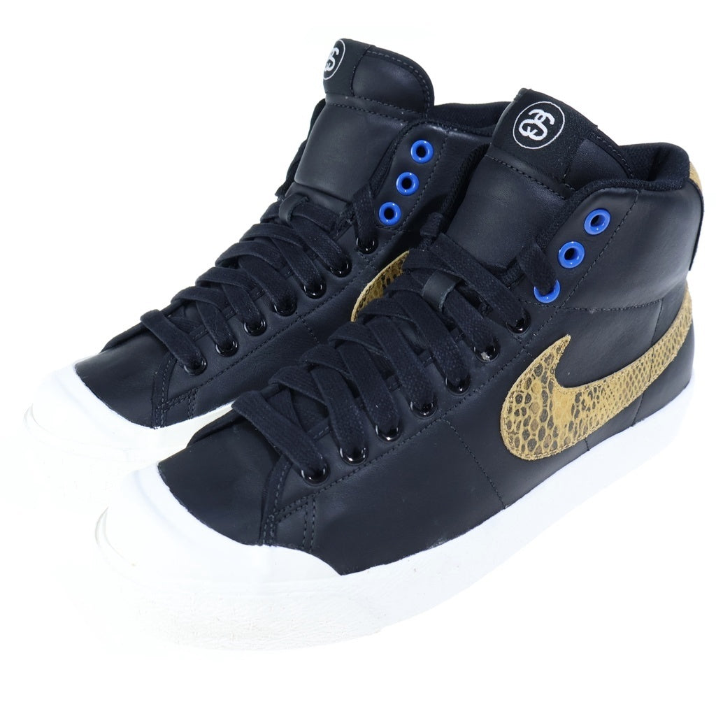 NIKE(ナイキ) 【観賞用 2010年製】 ×STUSSY All Court Mid Black Golden Harvest-Sail オールコート ミッド ゴールデン ハーベスト セイル ハイカットスニーカー US9/27cm 408577-001