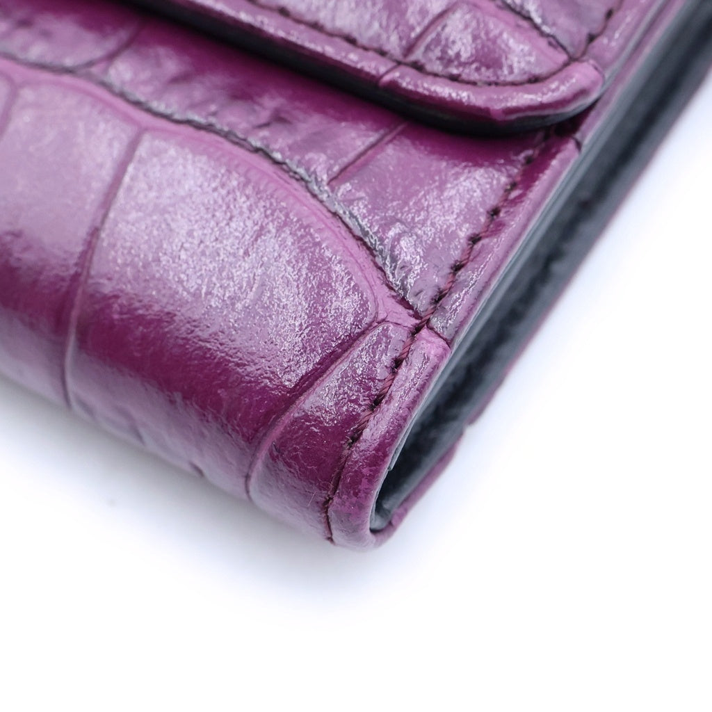 Vivienne Westwood(ヴィヴィアンウエストウッド) JOSEPHINE CROSSBODY WALLET ジョセフィーヌ オリーヴロゴ クロスボディ クロコ型押し レザーチェーンウォレットバッグ パープル レディース