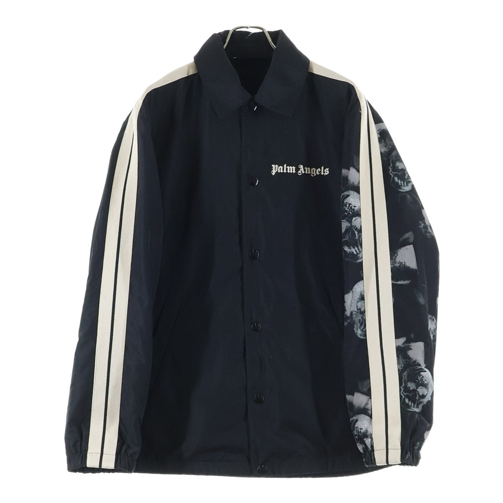 Palm Angels(パームエンジェルス) 22AW SLEEVE PRINT COACH JACKET スリーブプリント コーチジャケット ブルゾンジャケット ブラック PMEA076F22FAB002
