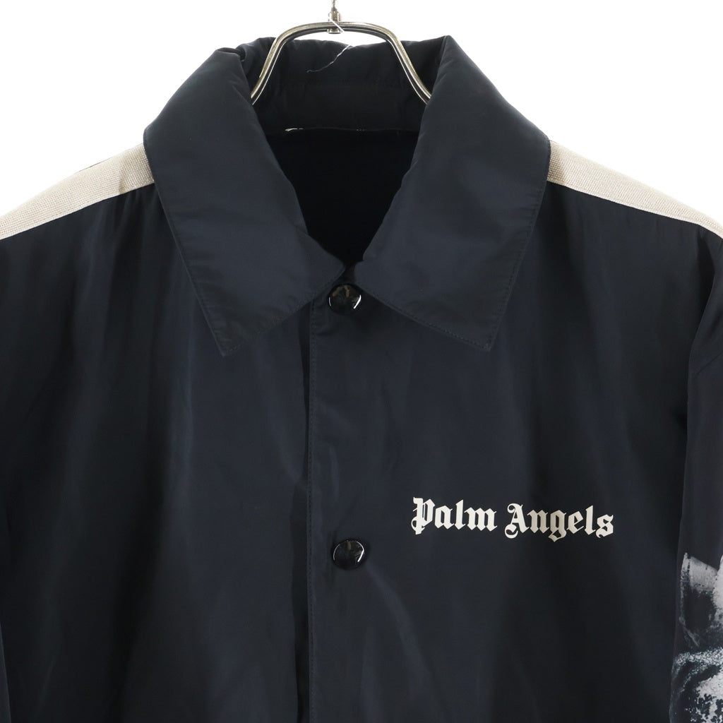 Palm Angels(パームエンジェルス) 22AW SLEEVE PRINT COACH JACKET スリーブプリント コーチジャケット ブルゾンジャケット ブラック PMEA076F22FAB002