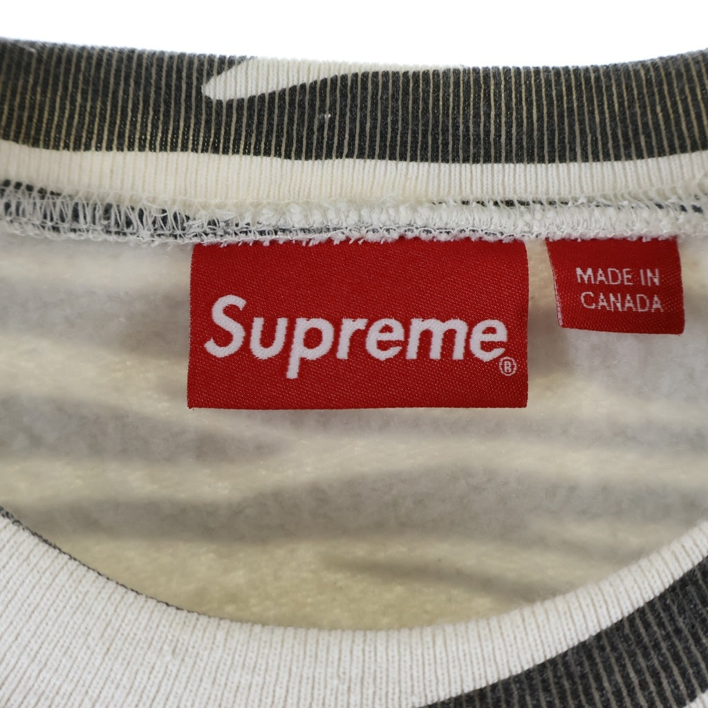 SUPREME(シュプリーム) 22AW Box Logo Crewneck Zebra ゼブラ柄 ボックスロゴ クルーネック長袖スウェットトレーナー ブラック/ホワイト
