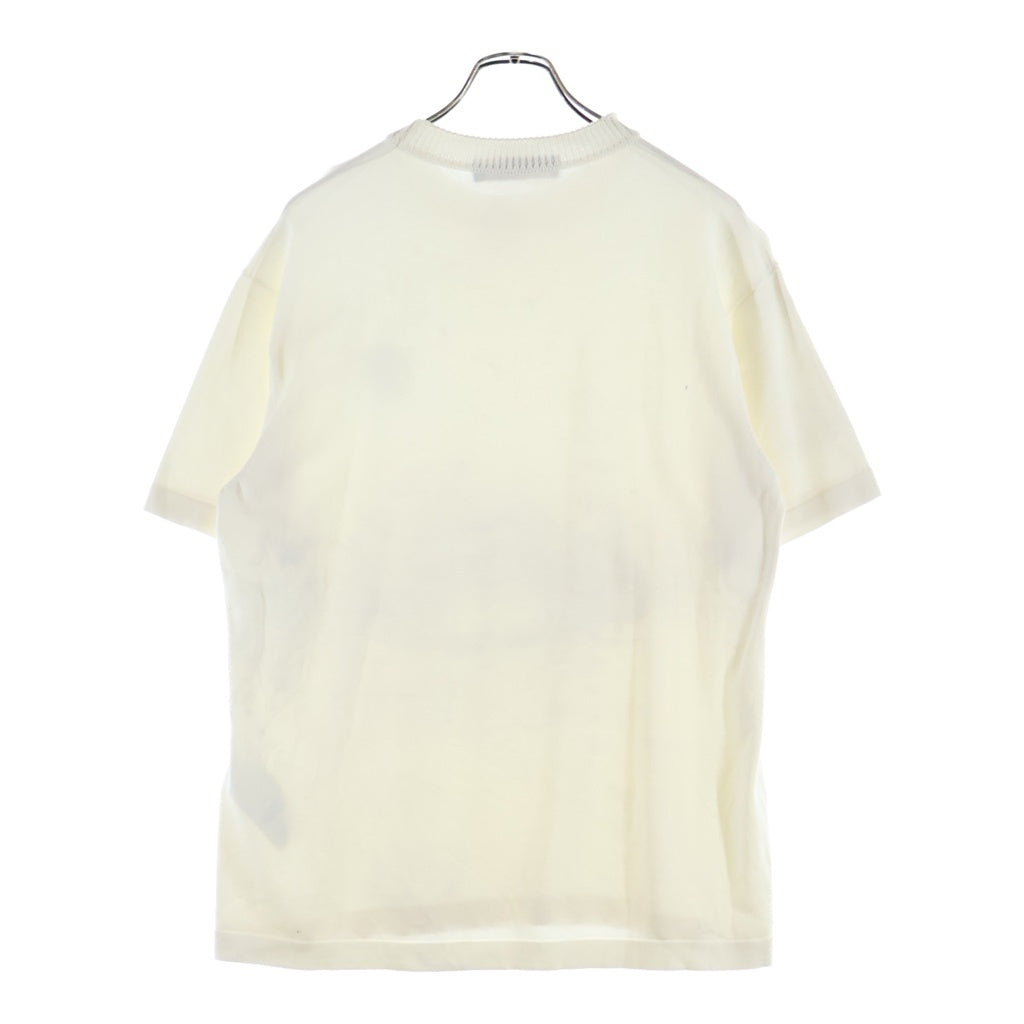 LOUIS VUITTON(ルイヴィトン) 24AW フックディテール シグネチャーショートスリーブ クルーネック半袖ニットTシャツカットソー ホワイト RM231Q OY8 HNN42W