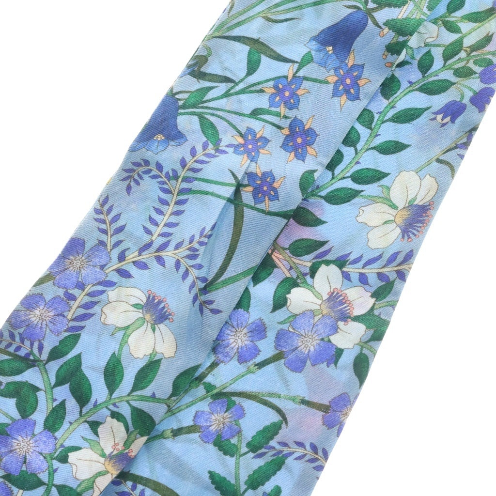 GUCCI(グッチ) FloralPrint フローラル プリント シルクネックボウ 花柄 ツイリー ブルー 476482 レディース