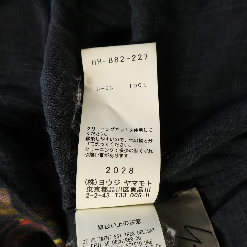 Yohji Yamamoto POUR HOMME(ヨウジヤマモト プールオム) 19SS ONNA3ブラウス 花と女プリント長袖シャツ ブラック HH-B82-227