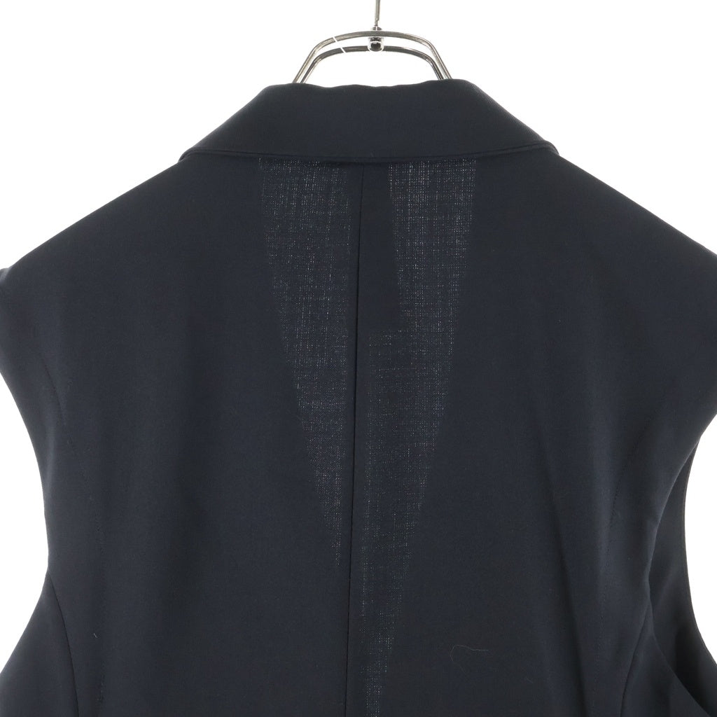 Ground Y(グラウンドワイ) 18AW T-W Gabardine Cloak Docking Jacket ギャバジン クローク ドッキング ジャケット ブラック GV-J05-100