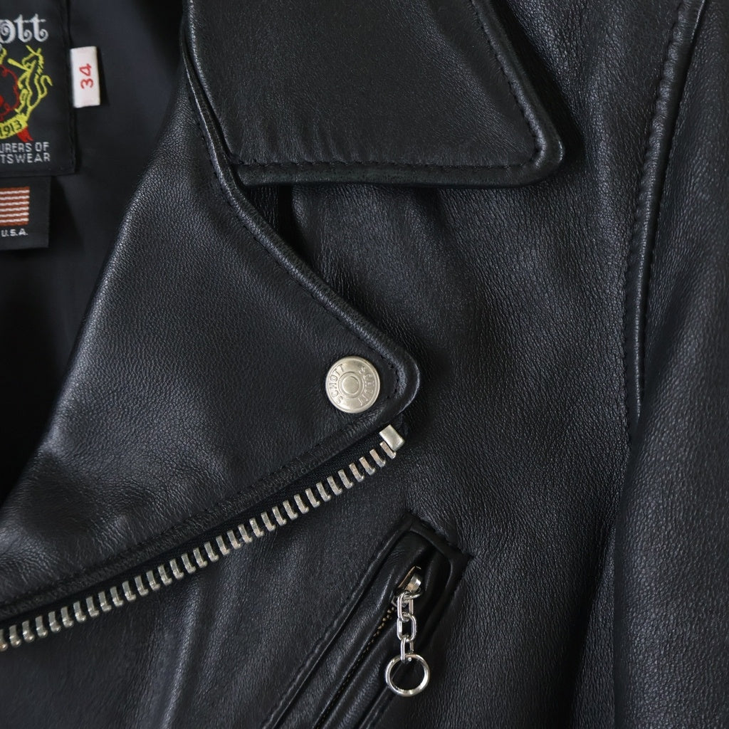 SCHOTT(ショット) RAMB RIDERS JACKET ラムレザー ダブルライダースジャケット ブラック 7525
