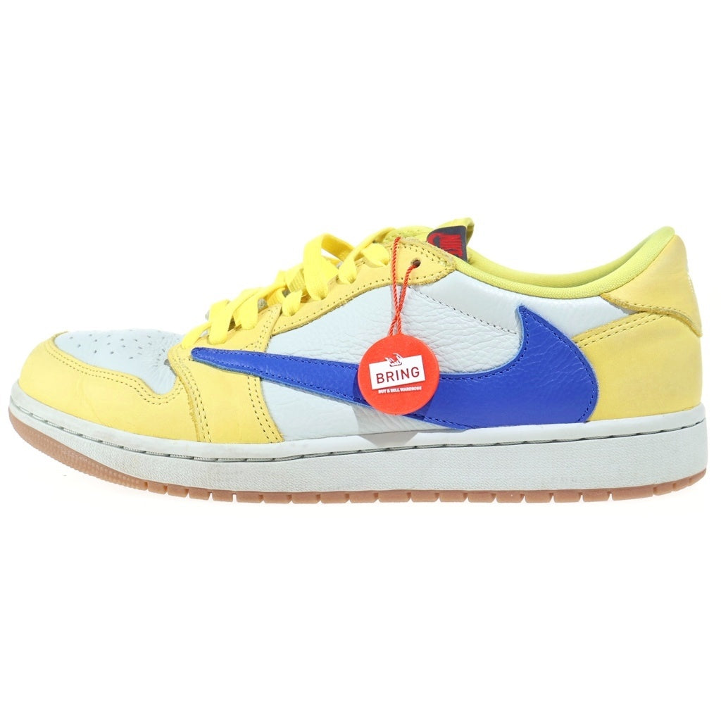NIKE(ナイキ) ×TRAVIS SCOTT WMNS AIR JORDAN 1 RETRO LOW OG CANARY ウィメンズ エアジョーダン1 カナリー ローカットスニーカー イエロー US10.5/27.5cm DZ4137-700 レディース