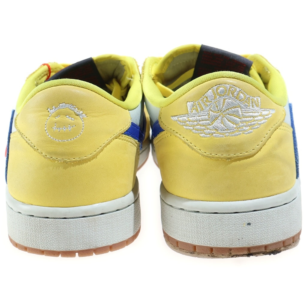 NIKE(ナイキ) ×TRAVIS SCOTT WMNS AIR JORDAN 1 RETRO LOW OG CANARY ウィメンズ エアジョーダン1 カナリー ローカットスニーカー イエロー US10.5/27.5cm DZ4137-700 レディース