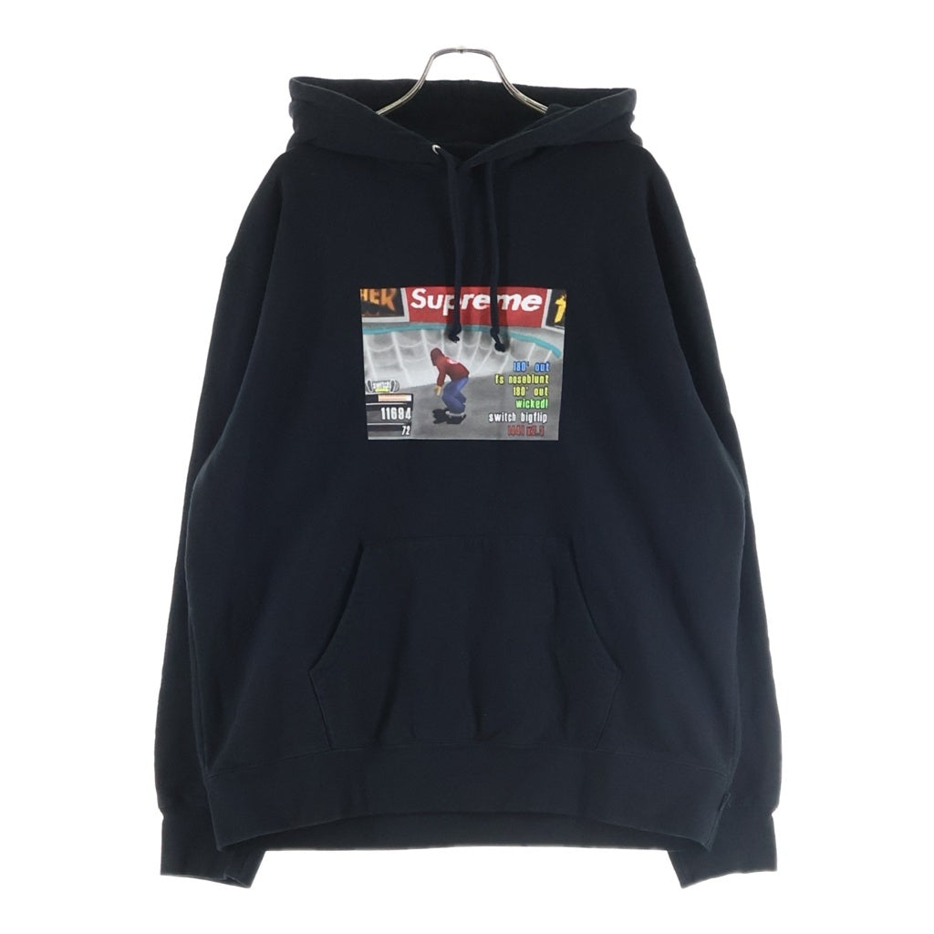 SUPREME(シュプリーム) 21AW ×Thrasher Hooded Sweatshirt スラッシャー 長袖フーディー プルオーバーパーカー ブラック