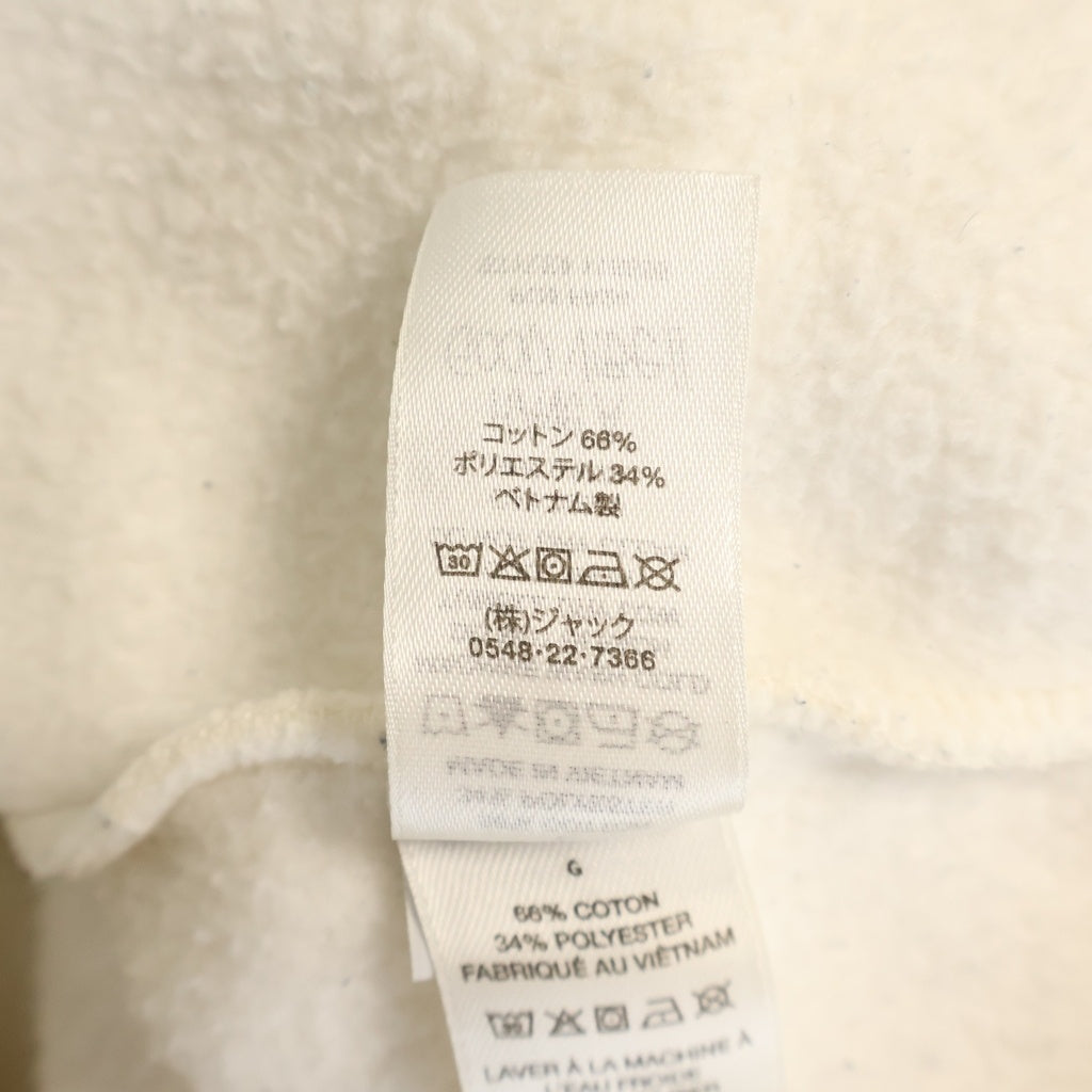 STUSSY(ステューシー) SATIN PATCH HOODIE サテンパッチ プルオーバー長袖スウェットパーカー フーディ ホワイト 118556