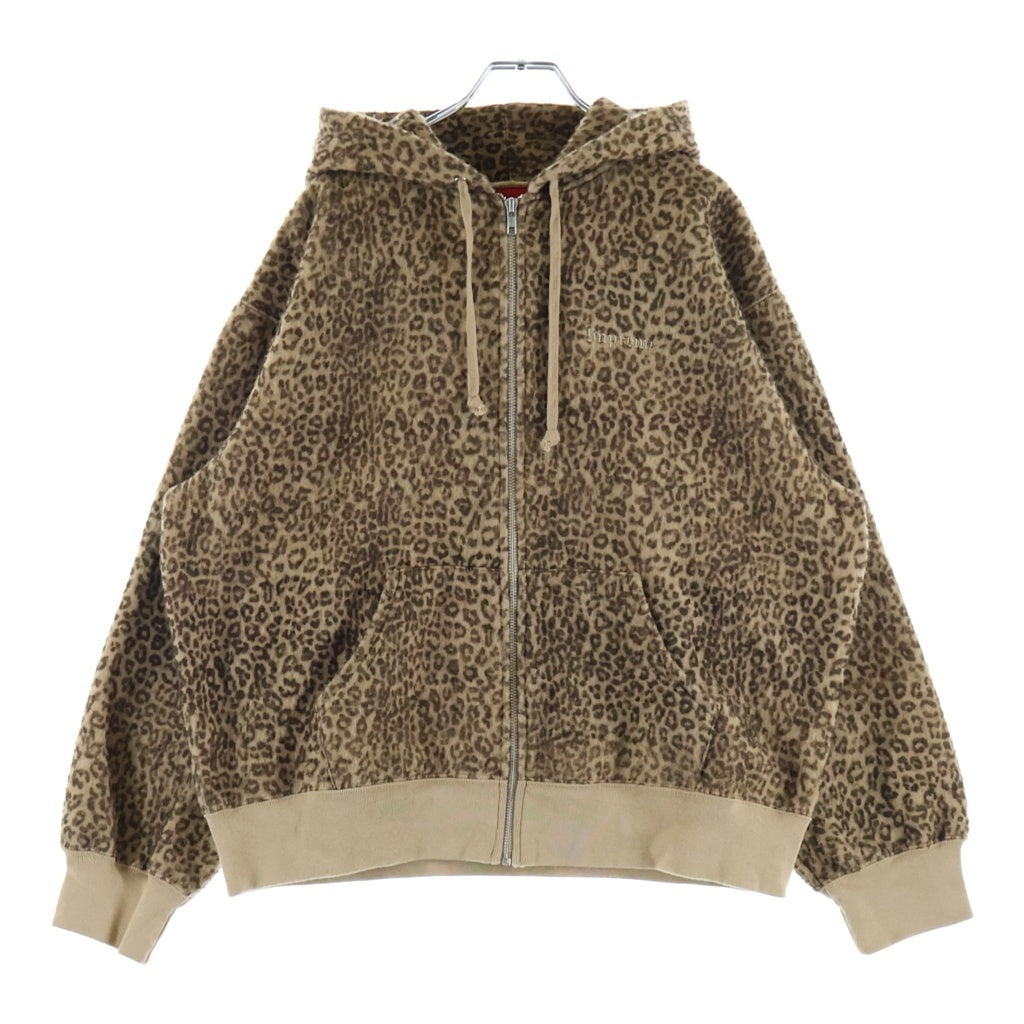 SUPREME(シュプリーム) 24AW Pilled Zip Up Hooded Sweatshirt Cheetah レオパード柄 ヒョウ柄 ジップアップフーディ パーカー ブラウン