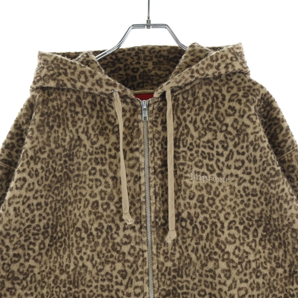 SUPREME(シュプリーム) 24AW Pilled Zip Up Hooded Sweatshirt Cheetah レオパード柄 ヒョウ柄 ジップアップフーディ パーカー ブラウン