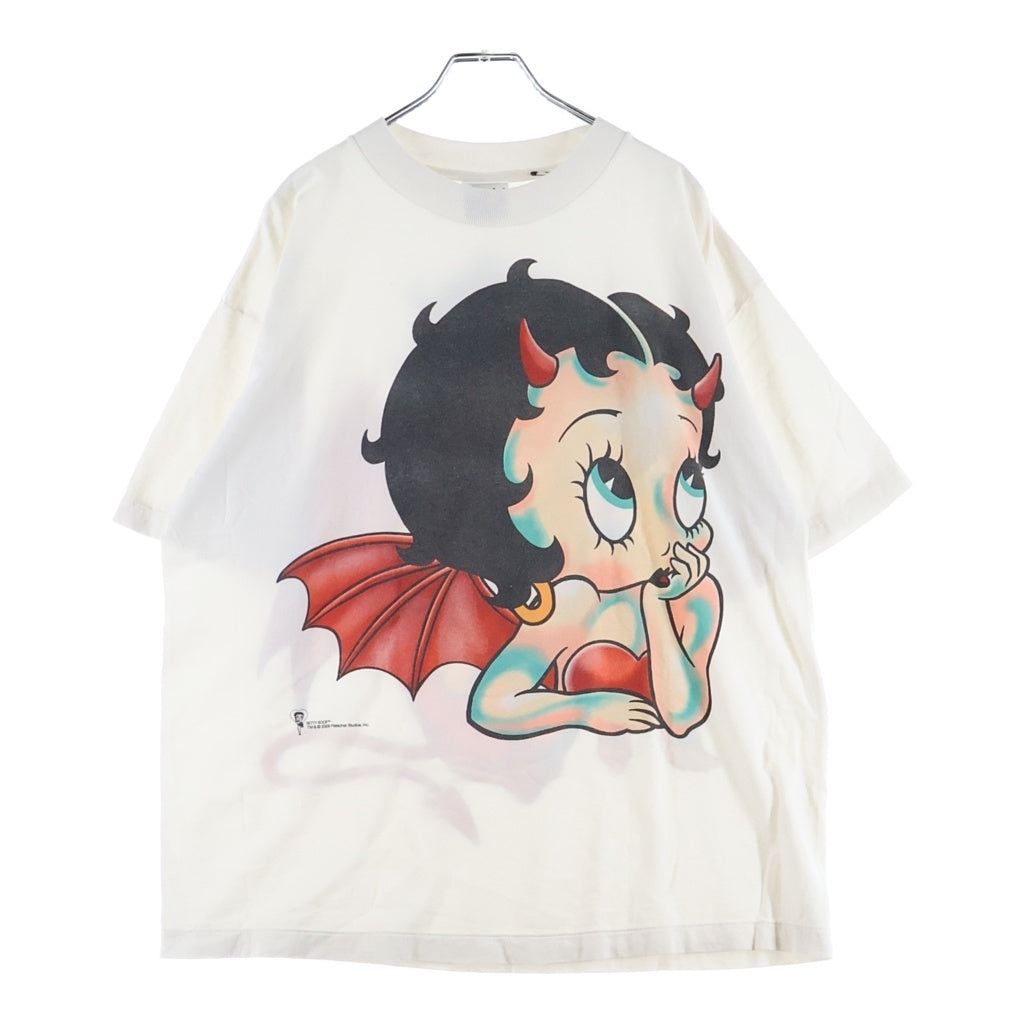 SAINT MICHAEL(セントマイケル) × Betty Boop BTY_SS T-SHIRT / DEVIL クルーネック半袖Tシャツカットソー ホワイト SM-MK1-0000-C12