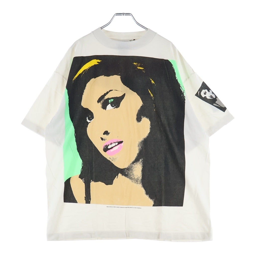 SAINT MICHAEL(セントマイケル) × Amy Winehouse SS T-SHIRT BACK TO BLK クルーネック半袖Tシャツカットソー ホワイト SM-MK1-0000-C14
