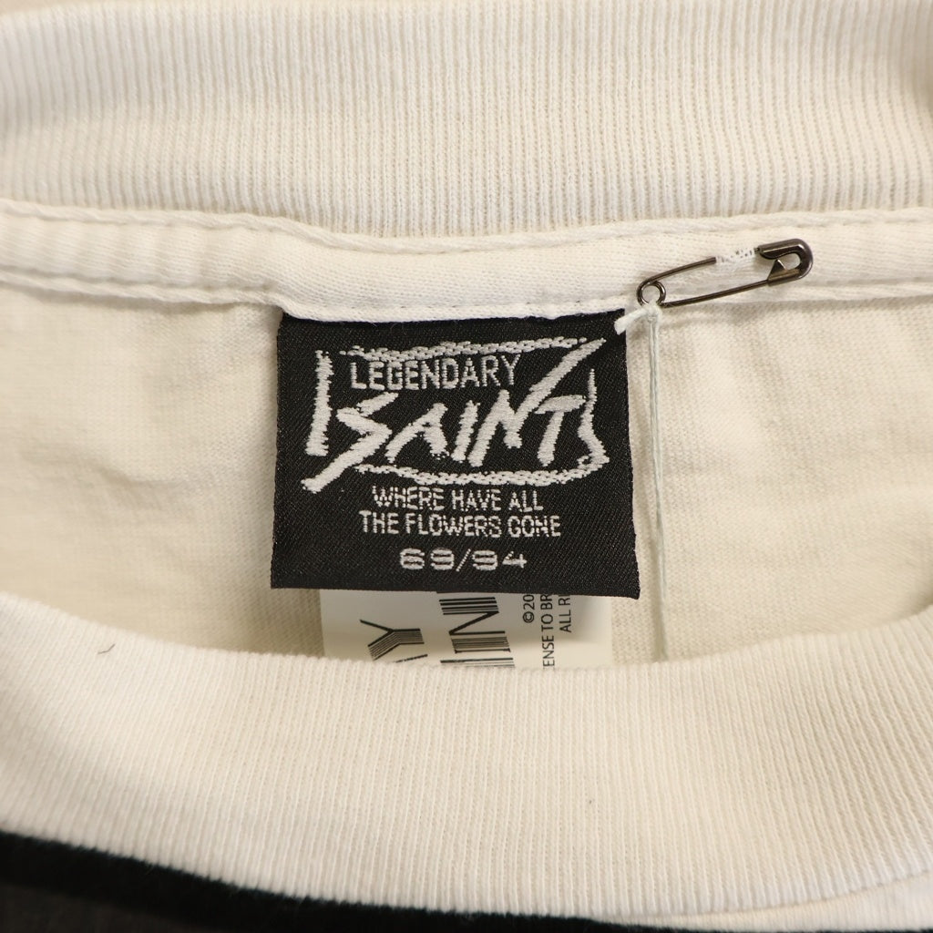 SAINT MICHAEL(セントマイケル) × Amy Winehouse SS T-SHIRT BACK TO BLK クルーネック半袖Tシャツカットソー ホワイト SM-MK1-0000-C14