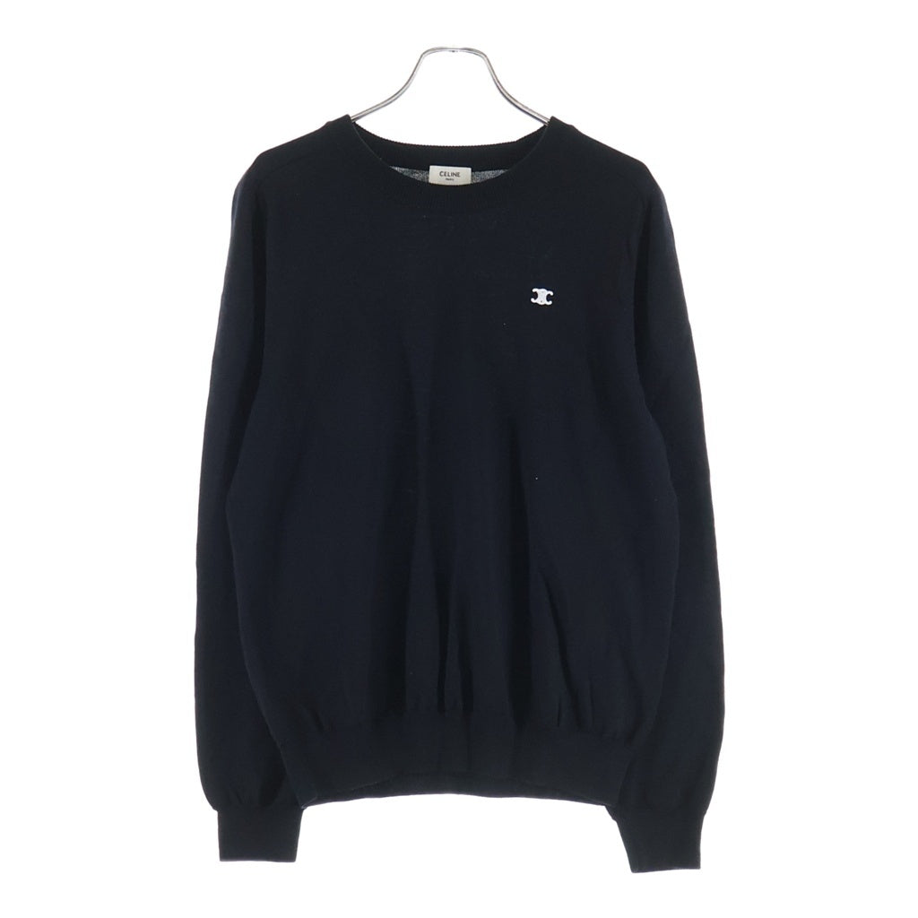 CELINE(セリーヌ) トリオンフエンブロイダリー クラシック クルーネック 長袖ニット セーター ブラック 2AH80322U.38NO
