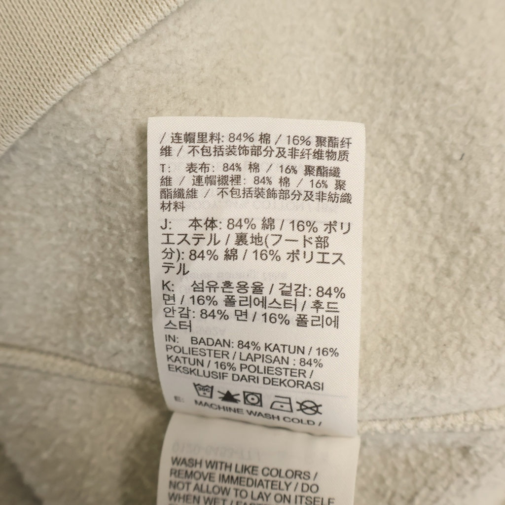 NIKE(ナイキ) 24SS ×STUSSY U NRG FZ Washed Fleece Hoodie Light Bone ステューシー ウォッシュド フリース フーディー ライトボーン ジップアップパーカー ホワイト FZ9990-072