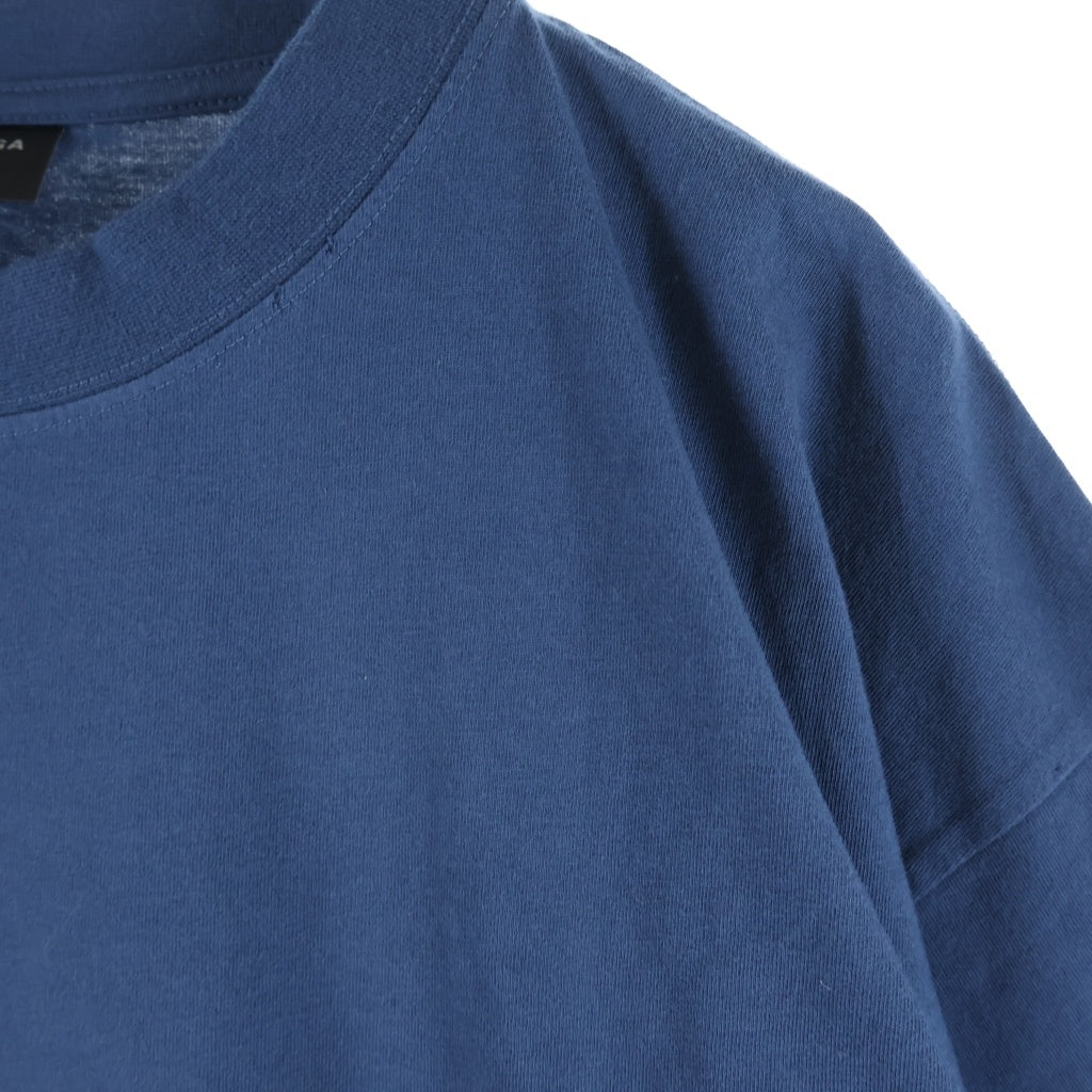 BALENCIAGA(バレンシアガ) BB Logo Tee ロゴ刺繍 クルーネック半袖Tシャツカットソー ネイビー 764235 TSVC9