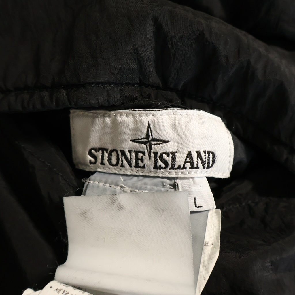 STONE ISLAND(ストーンアイランド) Reversible Real Down Jacket ナイロン メタル リバーシブル ジップアップフーディダウンジャケット ブラック 791542719