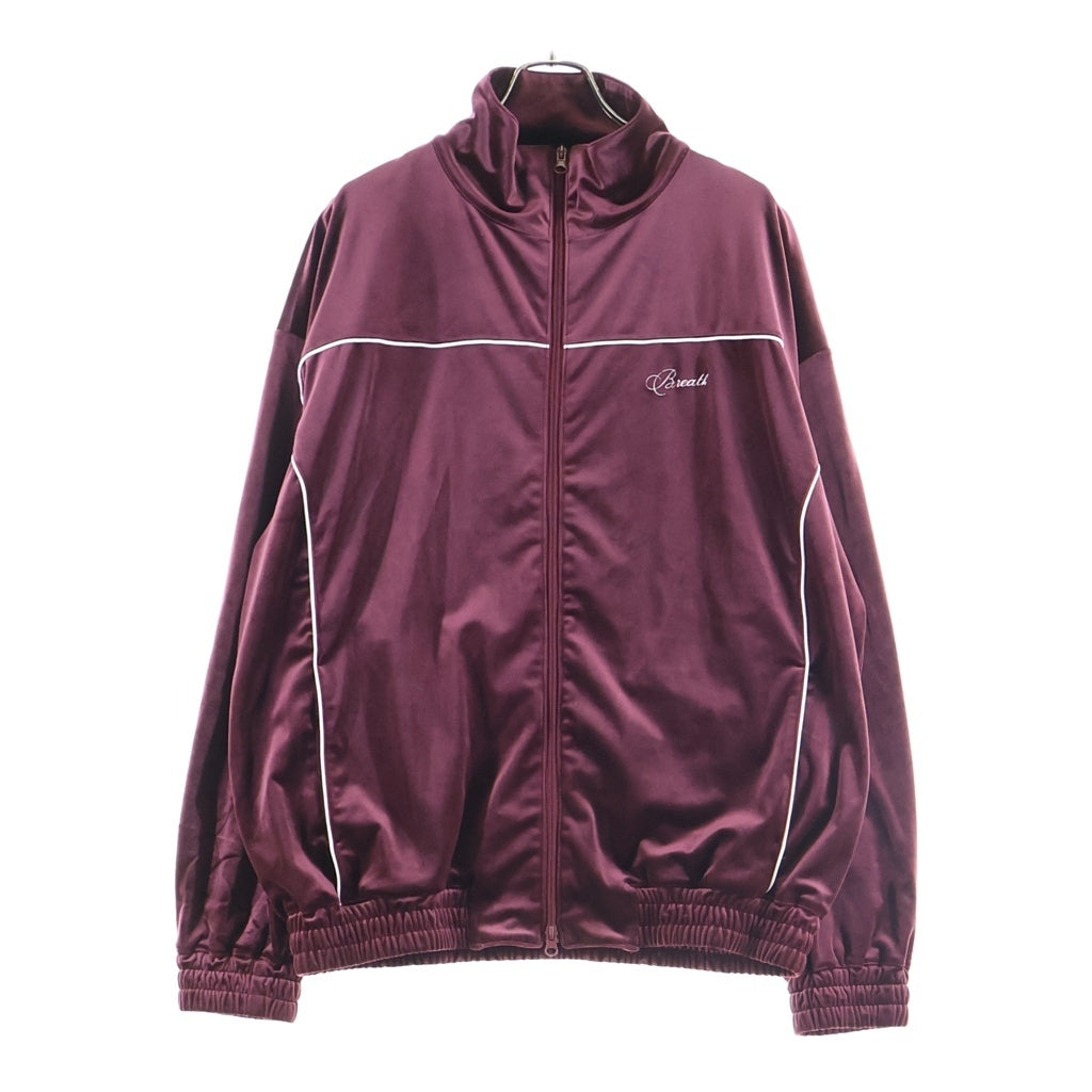 BREATH(ブレス) 25AW SCRIPT LOGO PIPING VELOUR JACKET スクリプトロゴ パイピング ベロア トラックジャケット バーガンディ BR25AW-C5004